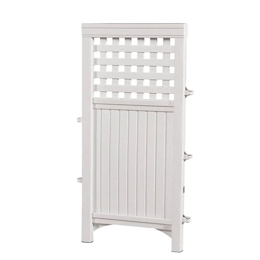 FS4423D Outdoor Patio 4 Panel Screen Enclosure Gated Fence, Plastic, White, 44 in H X 24 in D