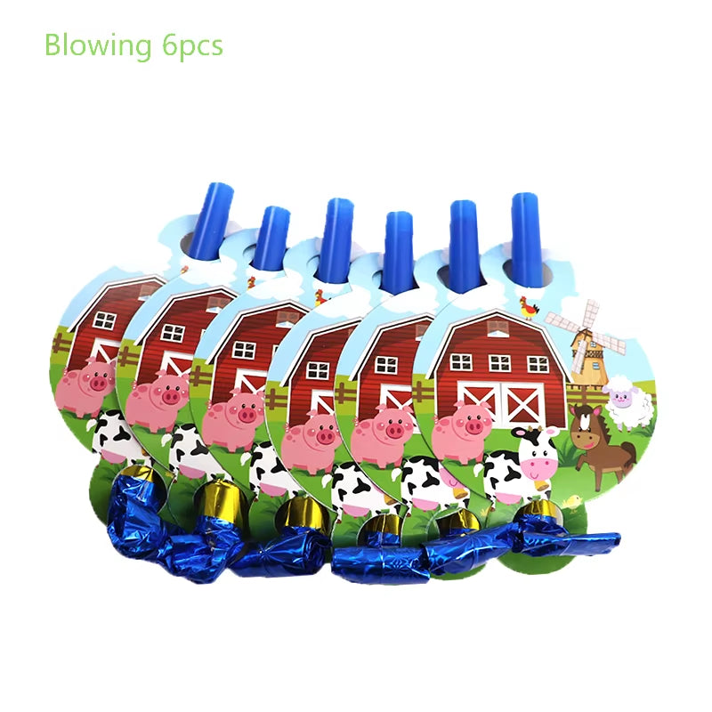 Farm Cow Theme Birthday Party Animal Party Cow Decoration Disposable Cups Plates Flags Tablecloth Baby Shower Balloon Decoration
