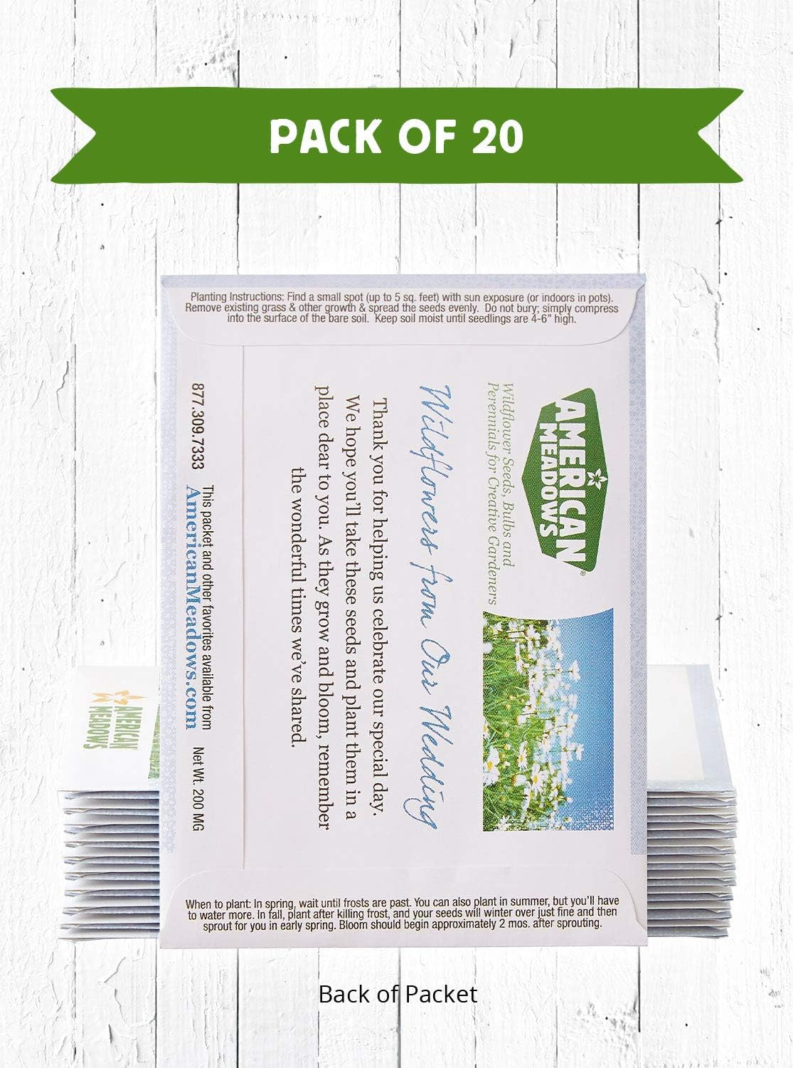 Wildflower Seed Packets Our Wedding Day Party Favors (Pack of 20) - Daisy Seed Wildflower Mix, Party Favors for Wedding Guests