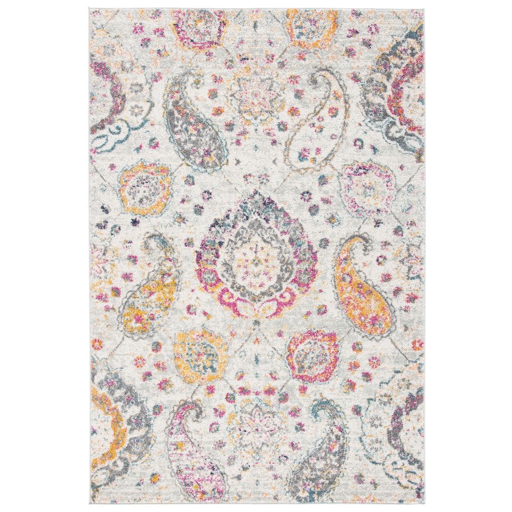 Madison Cream/Light Gray 5 Ft. X 8 Ft. Border Area Rug