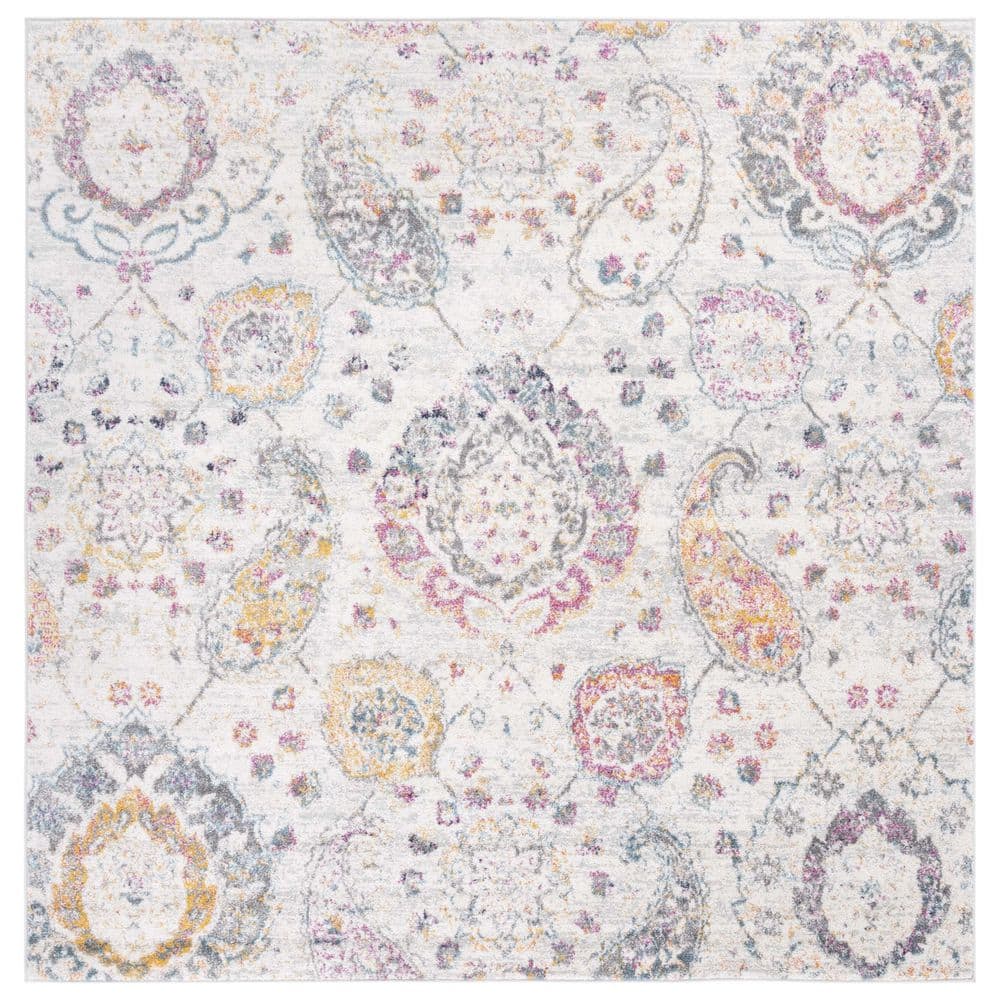 Madison Cream/Light Gray 4 Ft. X 6 Ft. Border Area Rug
