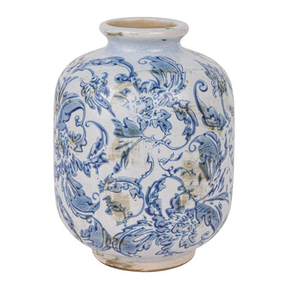 Decorative Terra-Cotta Vases with Heavy Distressing