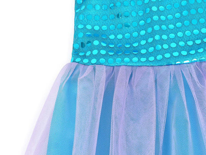 Princess Little Mermaid Costume Dress up for Girls Fancy Clothes Cosplay Birthday Party