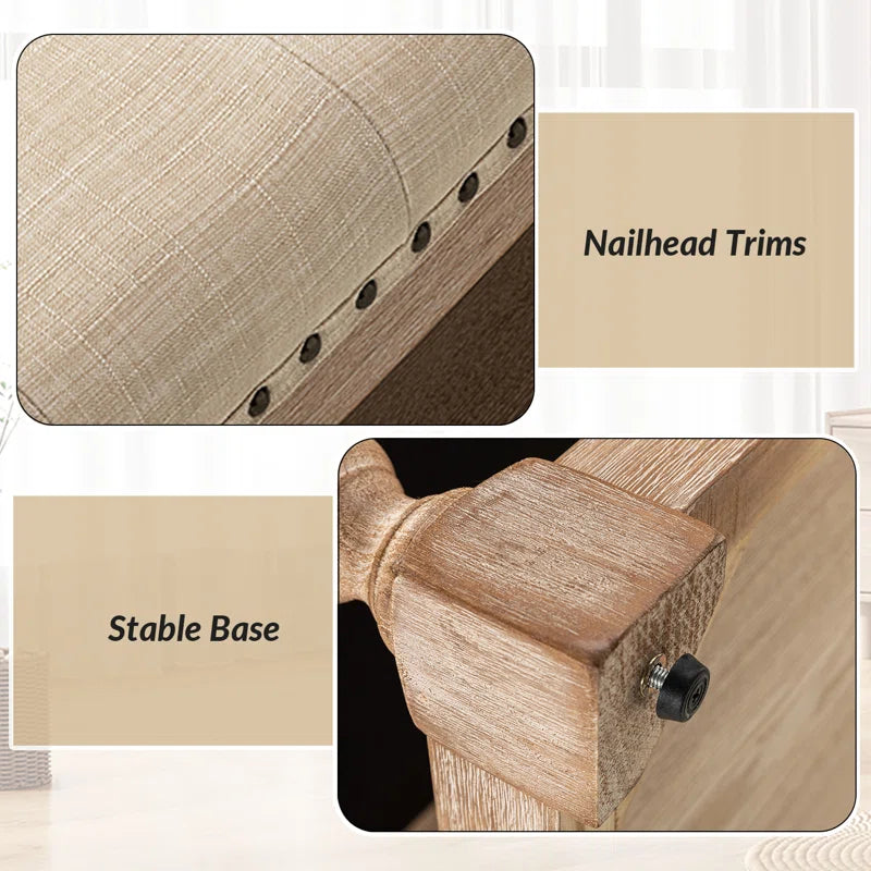 Clymer 47.5" Wide Tufted Rectangle Cocktail Ottoman with Storage Tray