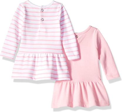 Baby Girls' Ultimate Baby Flexy Dress Set - 2 Long Sleeve Dresses with 2 Leggings