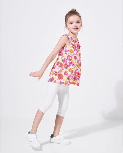 Toddler/Little Girls Flat Capri Leggings Pants