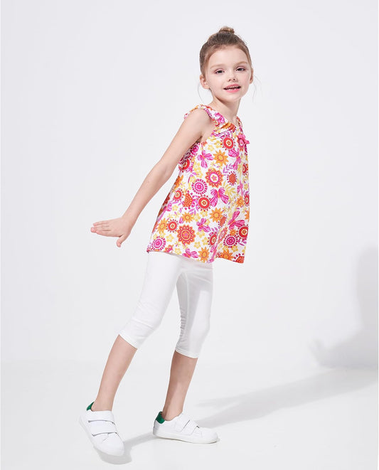 Toddler/Little Girls Flat Capri Leggings Pants
