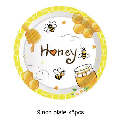 Bumble Bee Theme Party DIY Supplies Kids Birthday Party Decoration Latex Balloon Garland Disposable Tableware Set Baby Shower Su