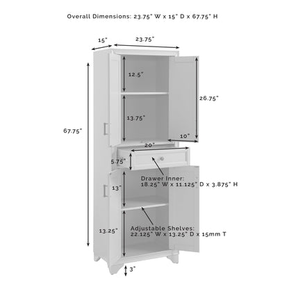 Tara 3-Piece Modern Farmhouse Sideboard Buffet Cabinet and Kitchen Storage Pantry Set
