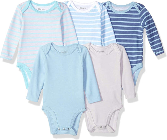Baby and Toddler Ultimate Flexy Long Sleeve Bodysuit (5 Pack)