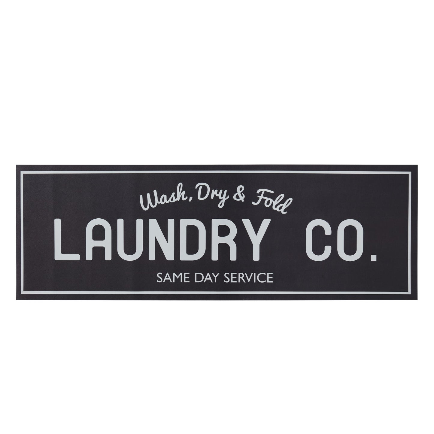 20" X 59" Laundry Indoor Runner Rug, Black