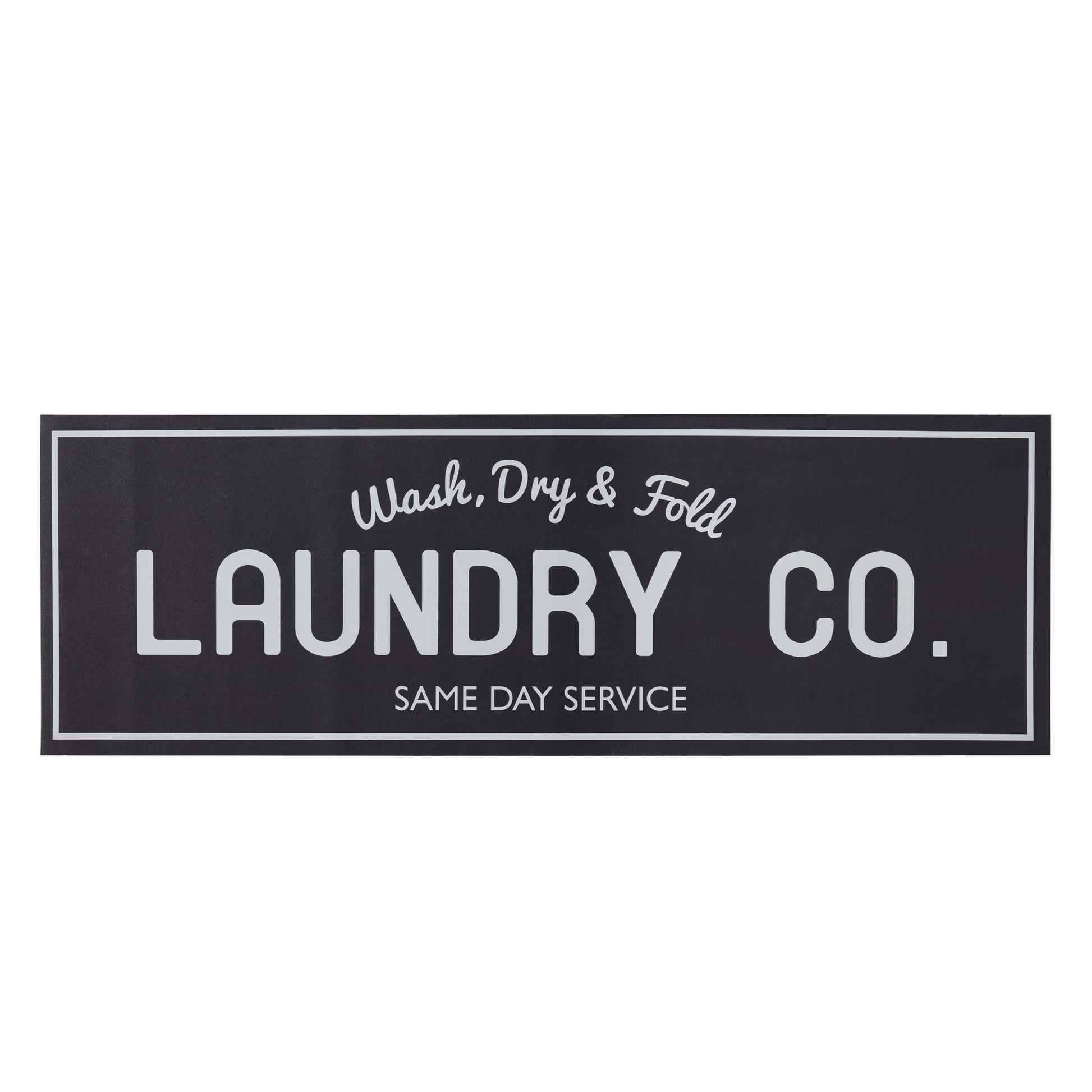 20" X 59" Laundry Indoor Runner Rug, Black