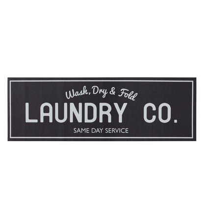 20" X 59" Laundry Indoor Runner Rug, Black