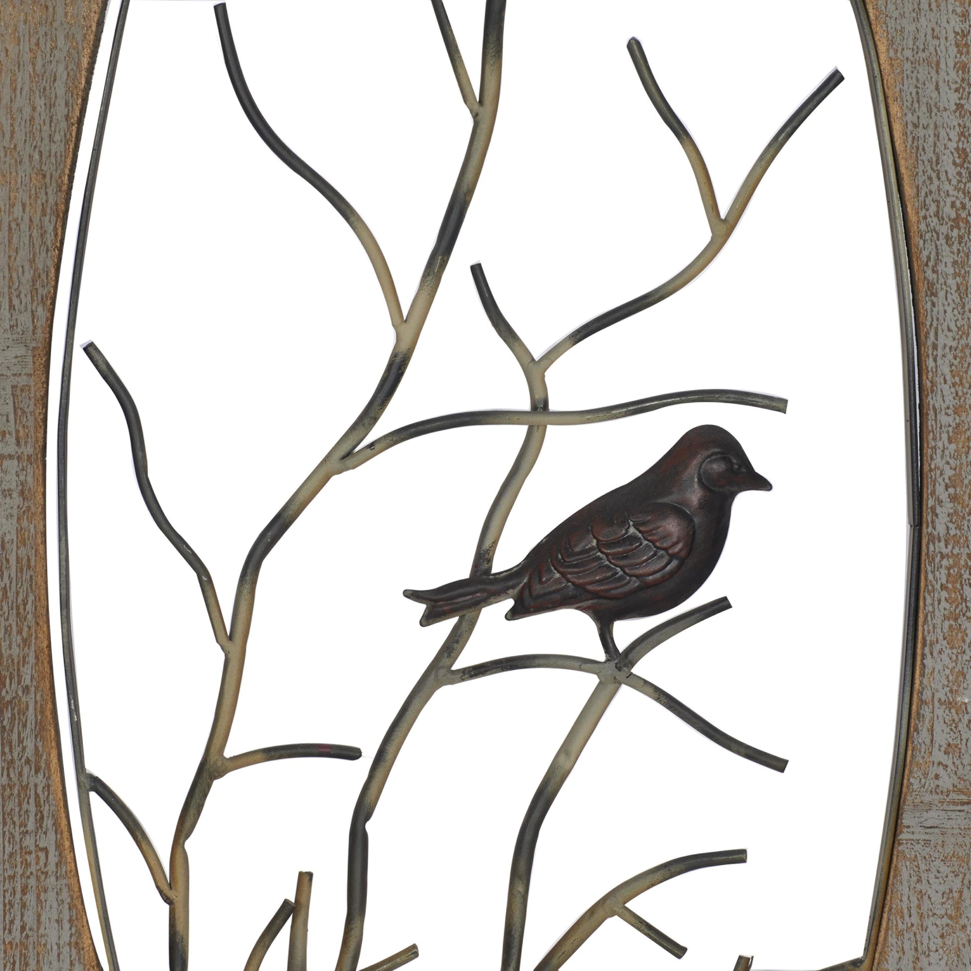 Brown Wood Bird Wall Decor with Tree Branches (2 Count)