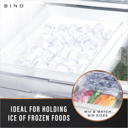 | Plastic Storage Bins, Small | the HANDLER COLLECTION | Multipurpose Organizer Bins | Kitchen Pantry Organizers and Storage | Clear Containers for Organizing Home | Freezer Organizer
