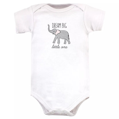 Hudson Baby Infant Girl Cotton Bodysuits, Modern Pink Safari