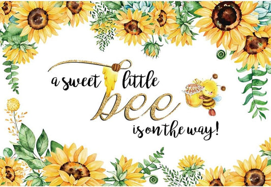 5X4Ft Honeybee Baby Shower Backdrop Sweet Honeybee Is on the Way Photography Background He or She Boy or Girl Sunflower Gender Reveal Party Backdrop Bumble Bee Gender Banner