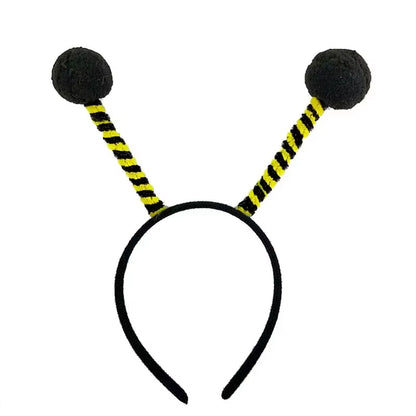 Adults Kids Plush Cartoon Bee Antennas Headband Fluffy Pompom Ball Birthday Party Cosplay Costume Christmas Halloween