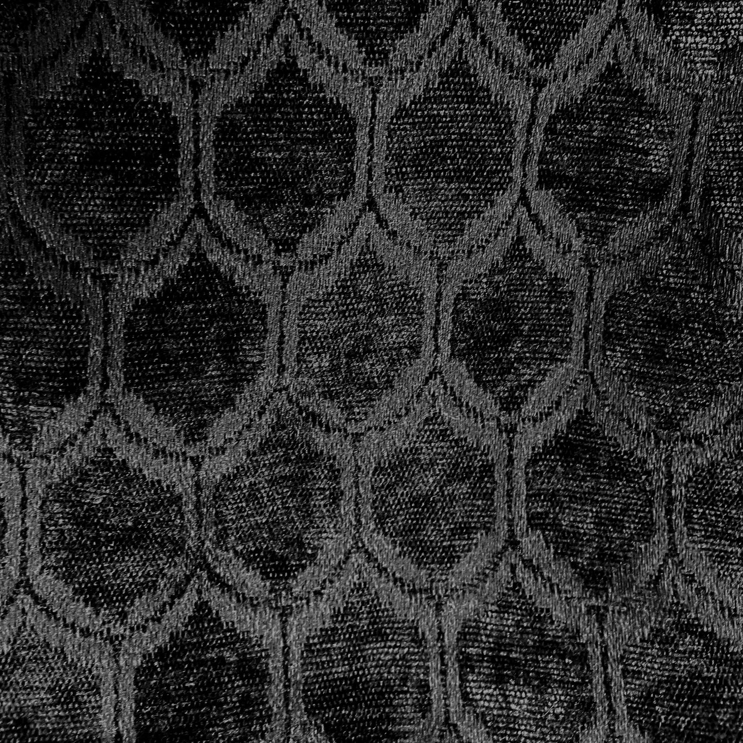 Jacquard Velvet Blackout Rod Pocket/Back Tab Single Curtain Panel, Rich Black, 50" W X 84" L