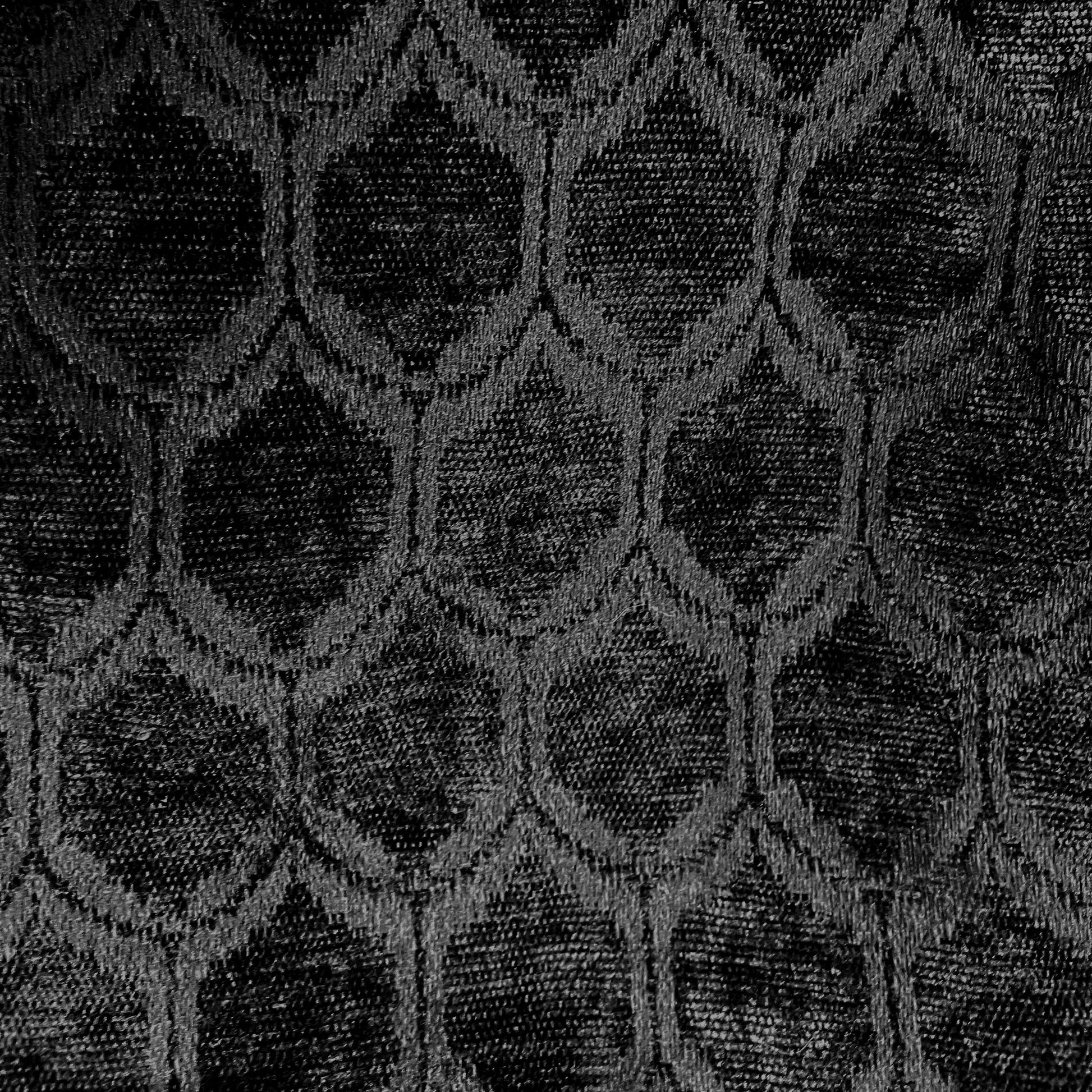 Jacquard Velvet Blackout Rod Pocket/Back Tab Single Curtain Panel, Rich Black, 50" W X 84" L