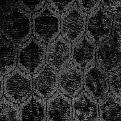 Jacquard Velvet Blackout Rod Pocket/Back Tab Single Curtain Panel, Rich Black, 50" W X 84" L