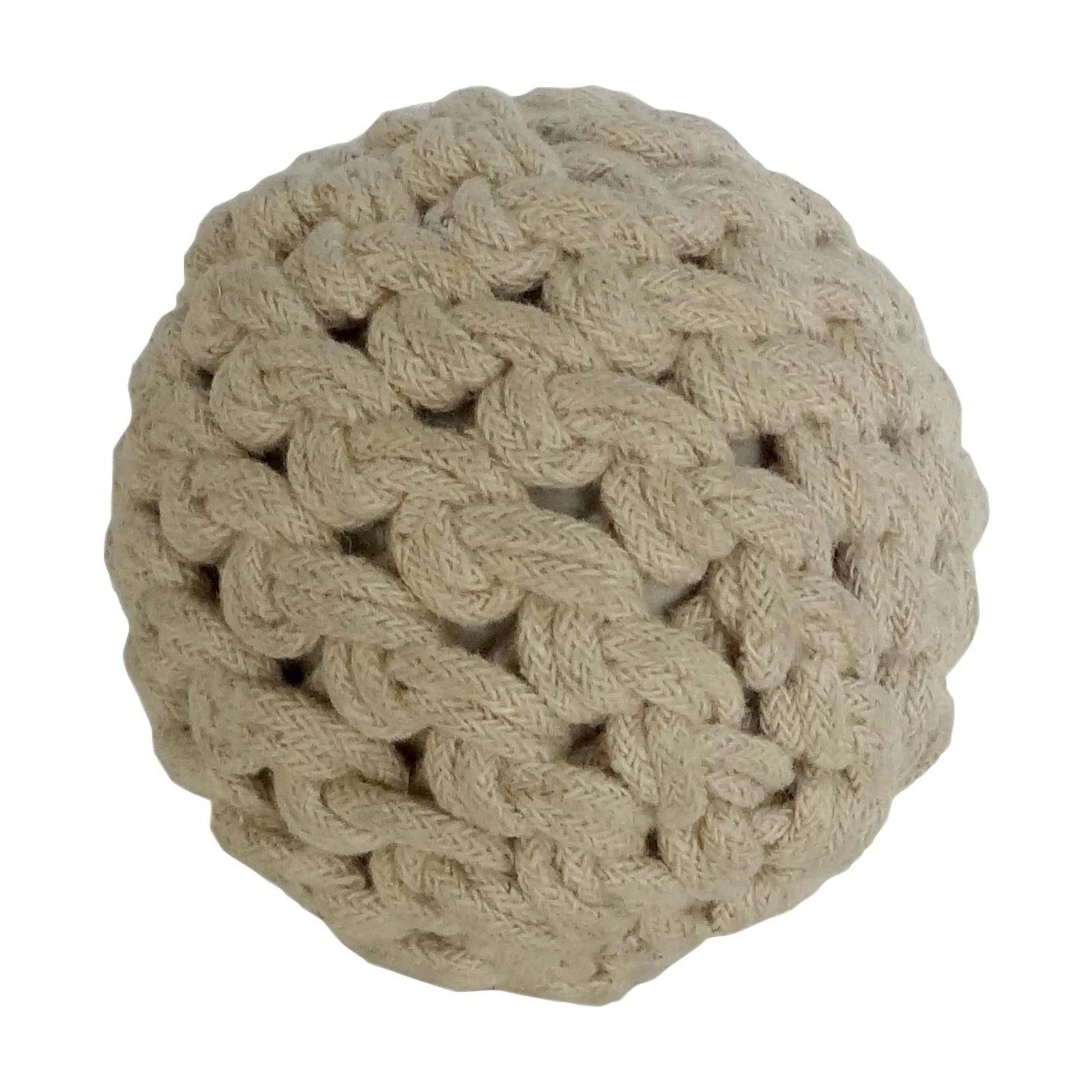 Brown 4" Handmade Decorative Ball Jute Rope Orbs & Vase Filler with Varying Designs (4 Count)