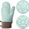 Oven Mitts and Pot Holders Sets, Silicone Heat Resistant 600F, Soft Lining Good Grip, Oven Gloves and Trivet Mats 4 Piece Set, Aqua Sky