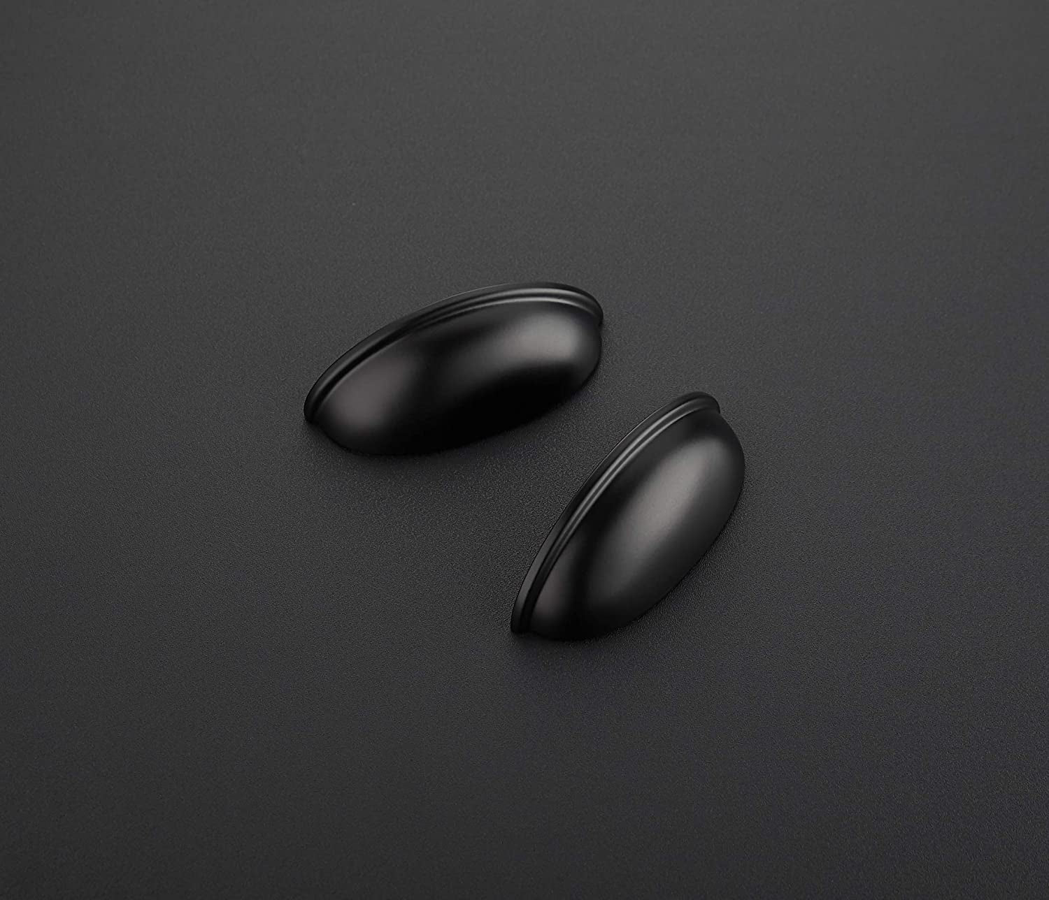 10 Pack 3" Drawer Pulls Flat Black Cabinet Cup Pulls Kitchen Hardware Cabinet Handles Drawer Handles Knobs 3 Inch Hole Center