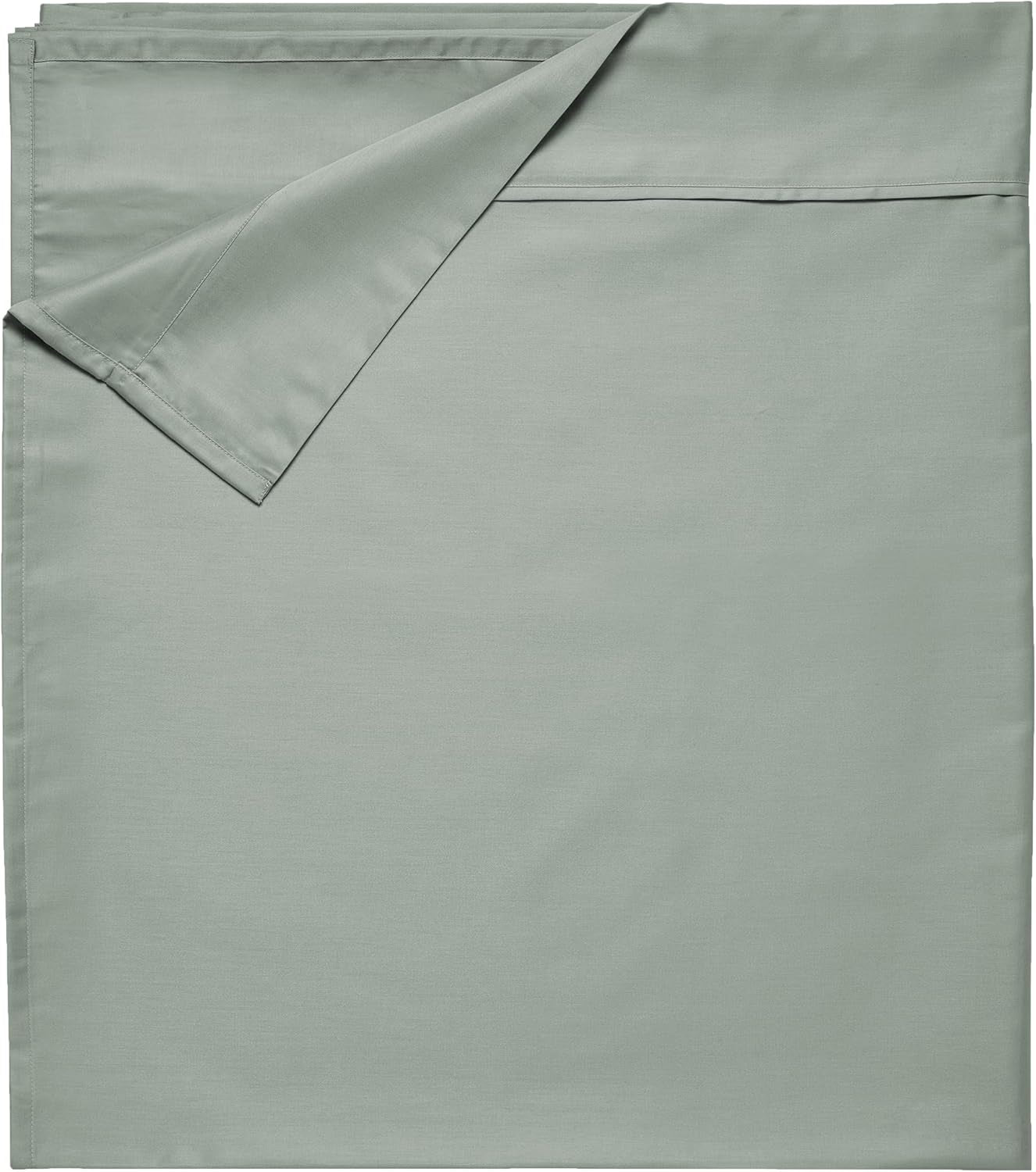 Soft Queen Flat Sheet Cotton Durable, 100% Cotton Sheet, 400 Thread Count Sateen, Smooth & Breathable Hotel Quality Top Sheet Only (Sage Green)