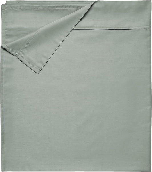 Soft Queen Flat Sheet Cotton Durable, 100% Cotton Sheet, 400 Thread Count Sateen, Smooth & Breathable Hotel Quality Top Sheet Only (Sage Green)