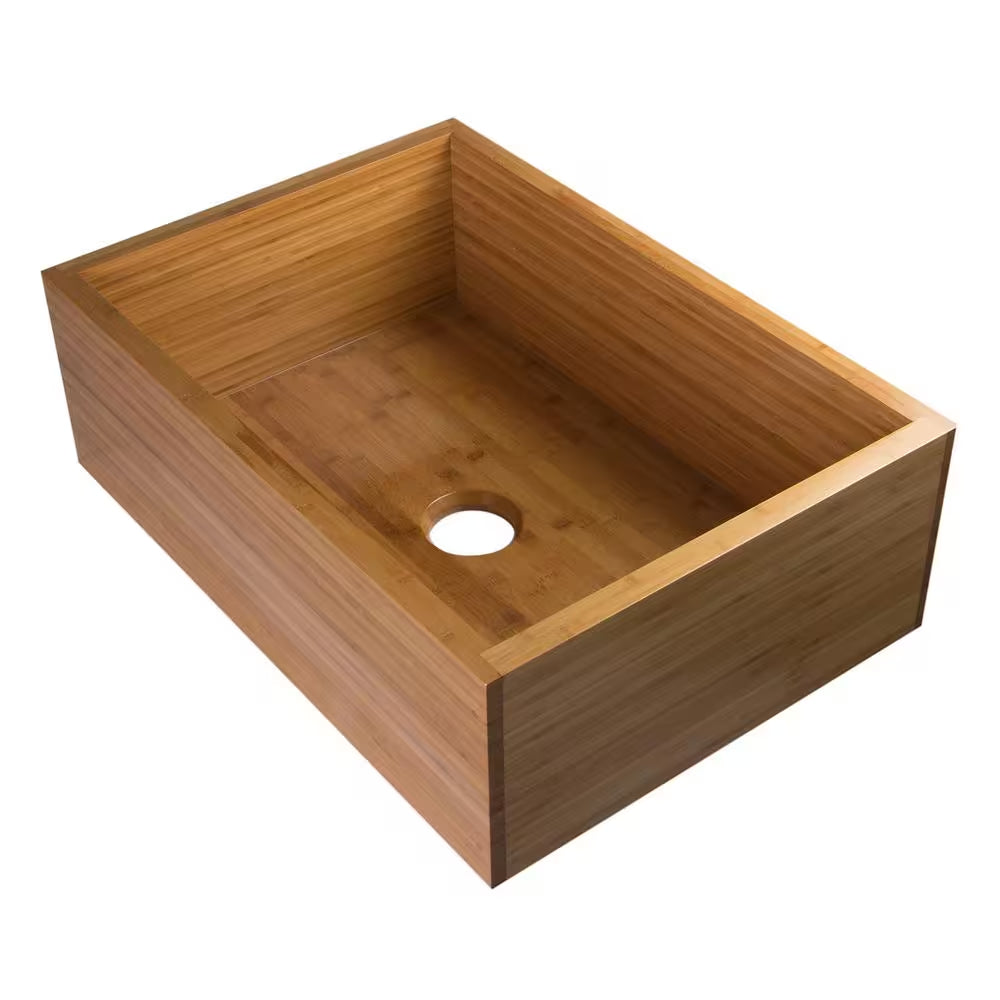 Farmhouse/Apron-Front Bamboo 30 In. Single Bowl Kitchen Sink