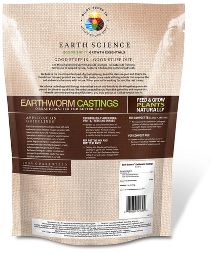 Earth Science Growth Essentials Organic Earthworm Castings 4 Lb