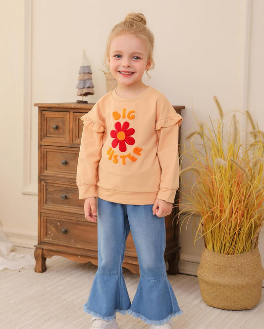 Baby Girl Clothes Toddler Outfit Infant Shirt Denim Ripped Jeans Pant Set Cothing 6 12 18 24 Months 2 3 4T