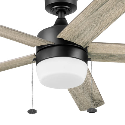 52" Pearce Modern Black Indoor Ceiling Fan with Light, Adjustable Color Temperature & Reverse Airflow