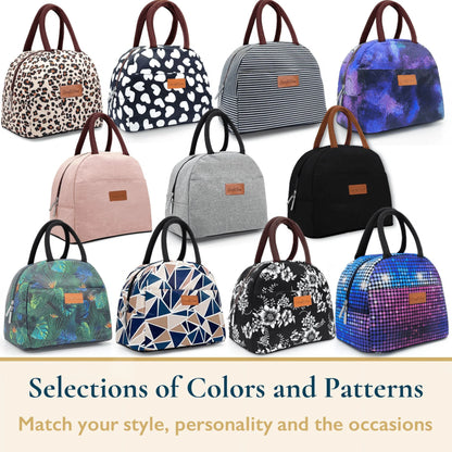 Lunch Bag - Insulated Lunch Box for Women, 8L or 14 Cans Large Capacity Cooler Bag for Adults & Teen, Cute Aesthetic Lunch Tote for Work, School, Extra Zippered Pocket for Wallet & Phone