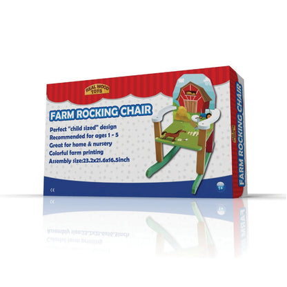 Wood Farm Themed Rocking Chair - Multi Color, Painted Finish. for Ages 1 to 5 Years