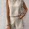 Round Neck Sleeveless Top and Shorts Set