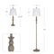 Modern Farmhouse 3-Pack Table and Floor Lamp Set, Wood Finish