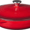 3.6 Quart Enameled Cast Iron Oval Casserole with Lid– Dual Handles – Oven Safe up to 500° F or on Stovetop - Use to Marinate, Cook, Bake, Refrigerate and Serve – Island Spice Red