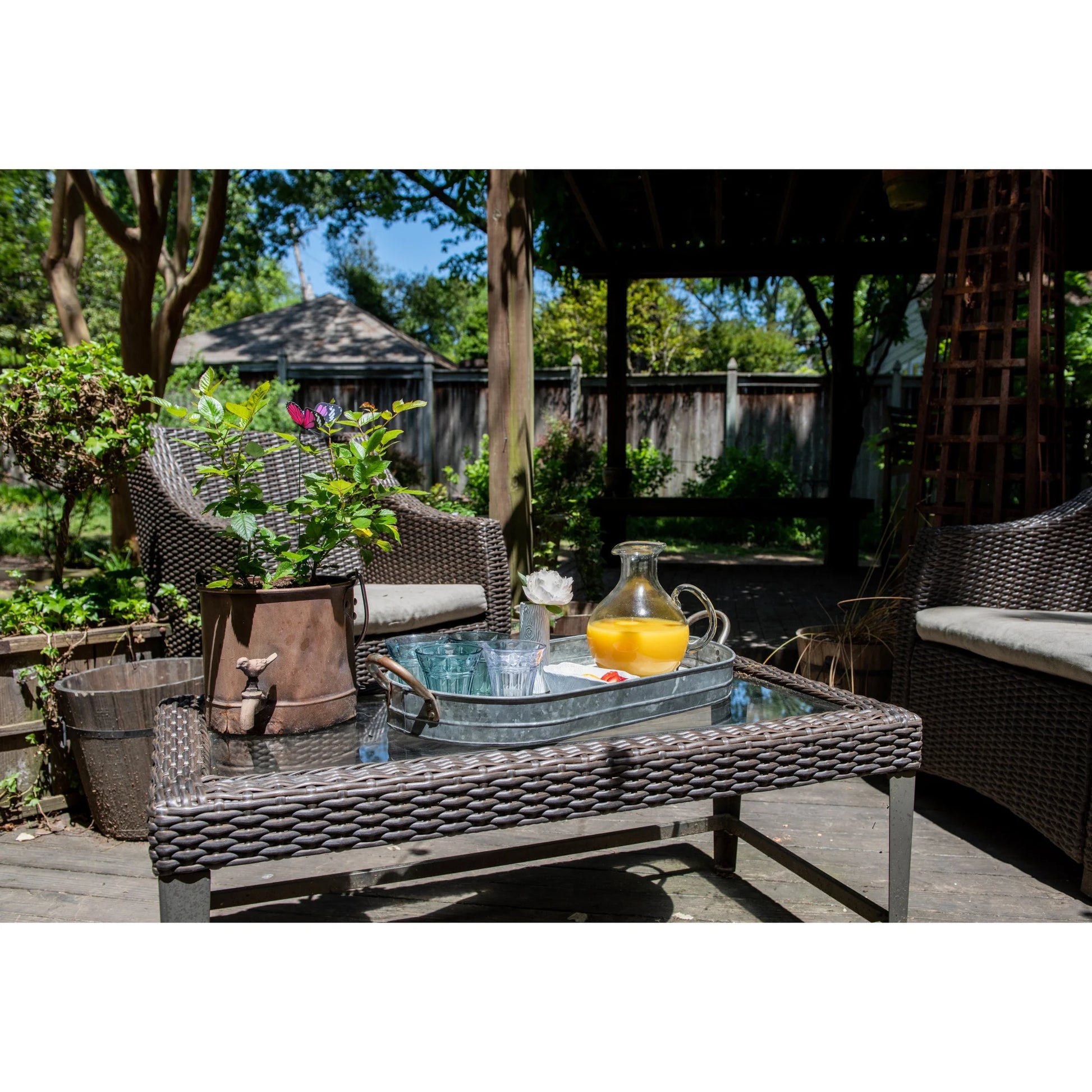 Oval Galvanized Metal Tray with Handles