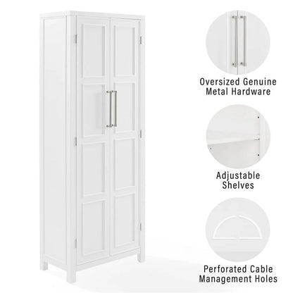 Cutler Modern Wood Storage Pantry in White
