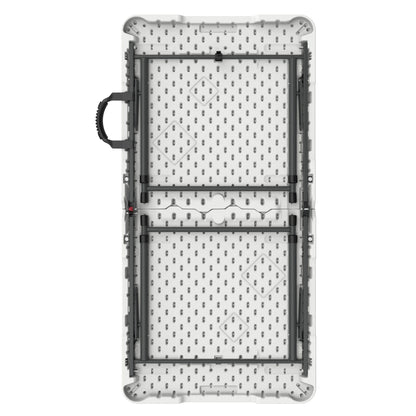 4 Foot Fold-In-Half Adjustable Height Table, Indoor/Outdoor Essential, White (80509)