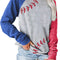 Womens Baseball Mom Shirt Long Sleeve Loose Comfy Patchwork Raglan Baseball Tees Tops