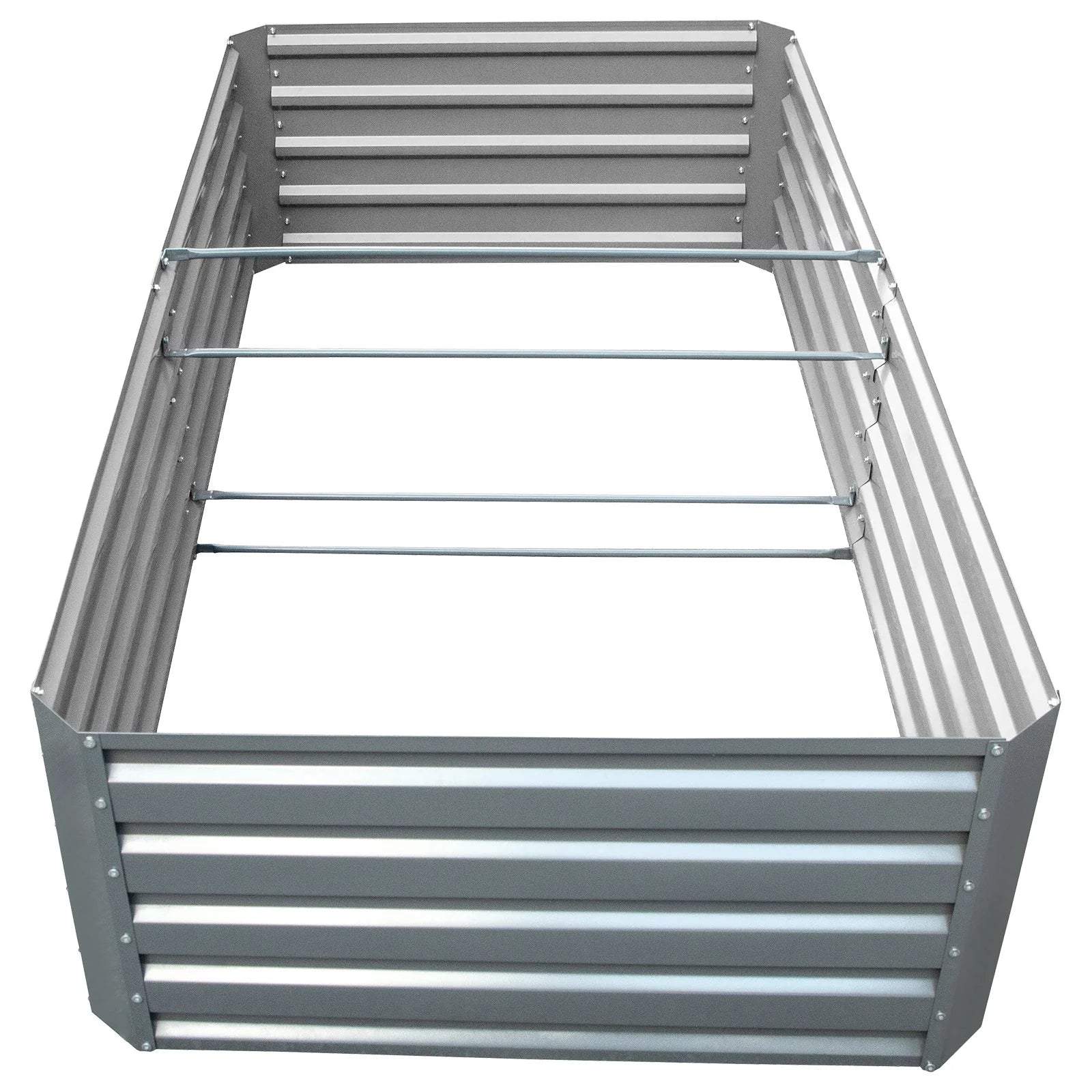 VEVOR Galvanized Raised Garden Bed, 80 X 40 X 19 Metal Planter Box, Gray Steel Plant Raised Garden Bed Kit, Planter Boxes Outdoor for Growing Vegetables,Flowers,Fruits,Herbs,And Succulents