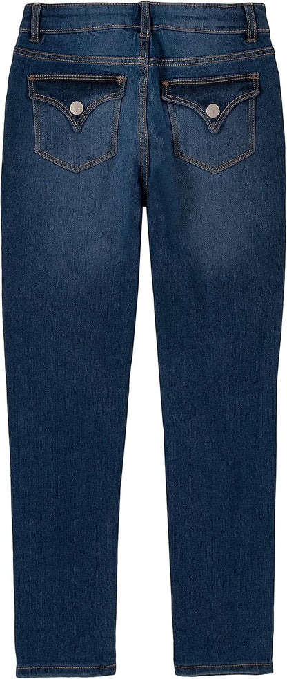 Girls' Full-Length Stretch Denim Pants & Jeggings, Skinny Fit, High Rise Waist