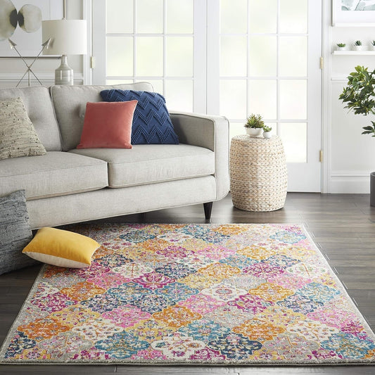 Passion Multicolor Bohemian Colorful, Farmhouse Area Rug 5'3"X7'3"