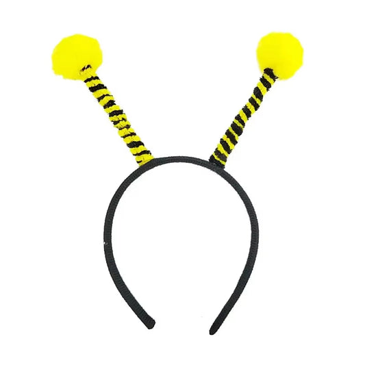 Adults Kids Plush Cartoon Bee Antennas Headband Fluffy Pompom Ball Birthday Party Cosplay Costume Christmas Halloween