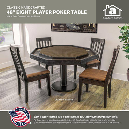 Lost Mill 8 Station Poker Table 1 Quantity in Mocha Oak 1 Pack