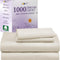 1000 Thread Count Queen Size Sheet Set, Winner Architectural Digest Best Sheet, 100% Cotton Sateen Luxury Bed Sheets, Softer than Egyptian Cotton (Ivory)