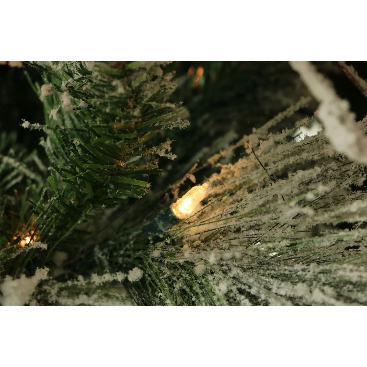 6.5' Pre-Lit Flocked Snowy Pine Artificial Christmas Tree, 450 Warm White LED Lights